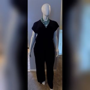 Velor Black Jumpsuit with Belt